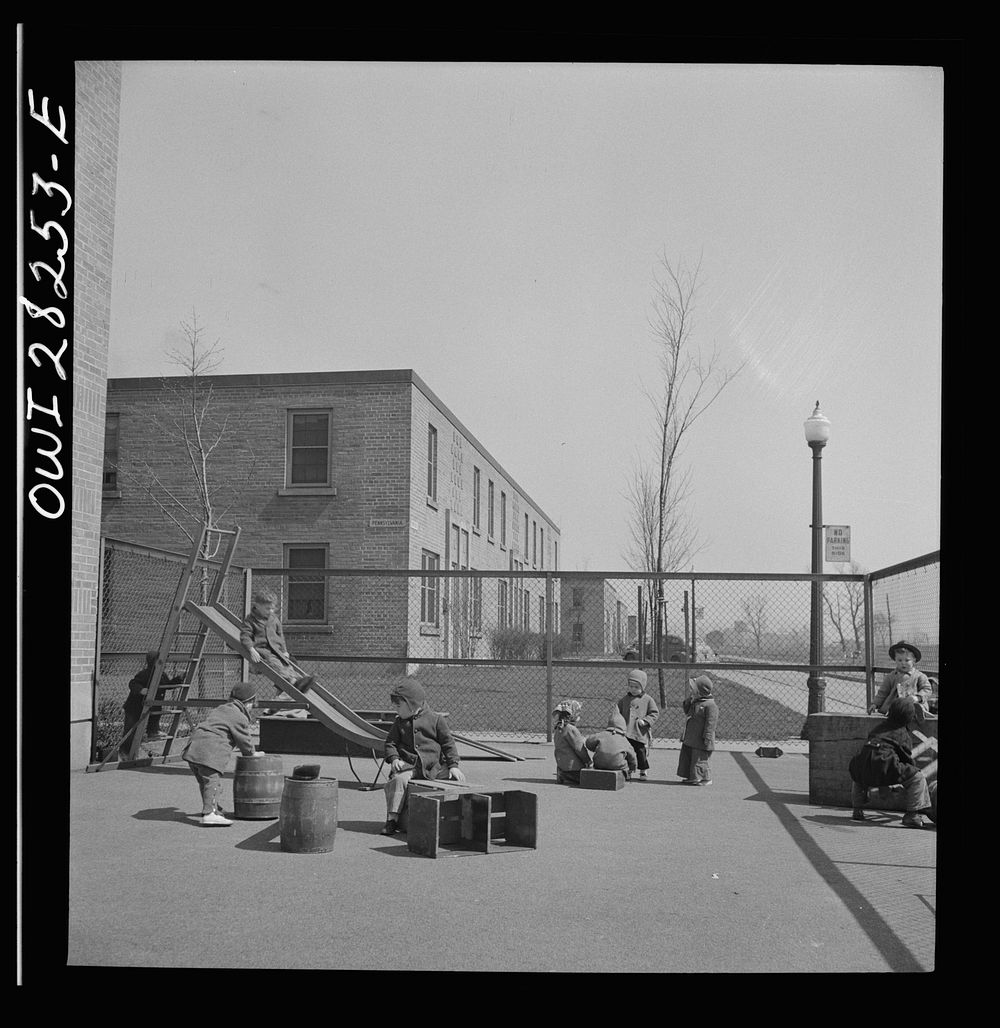 [Untitled photo, possibly related to: Buffalo, New York. Lakeview nursery school for children of working mothers, operated…