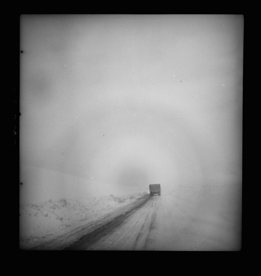 Somewhere in the Persian corridor. A United States Army truck convoy carrying supplies for Russia going through a pass over…
