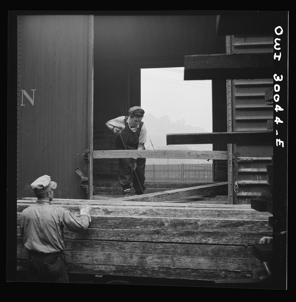 [Untitled photo, possibly related to: Pitcairn, Pennsylvania. Mrs. Lois Micheltree, thirty-six, employed as a laborer at the…