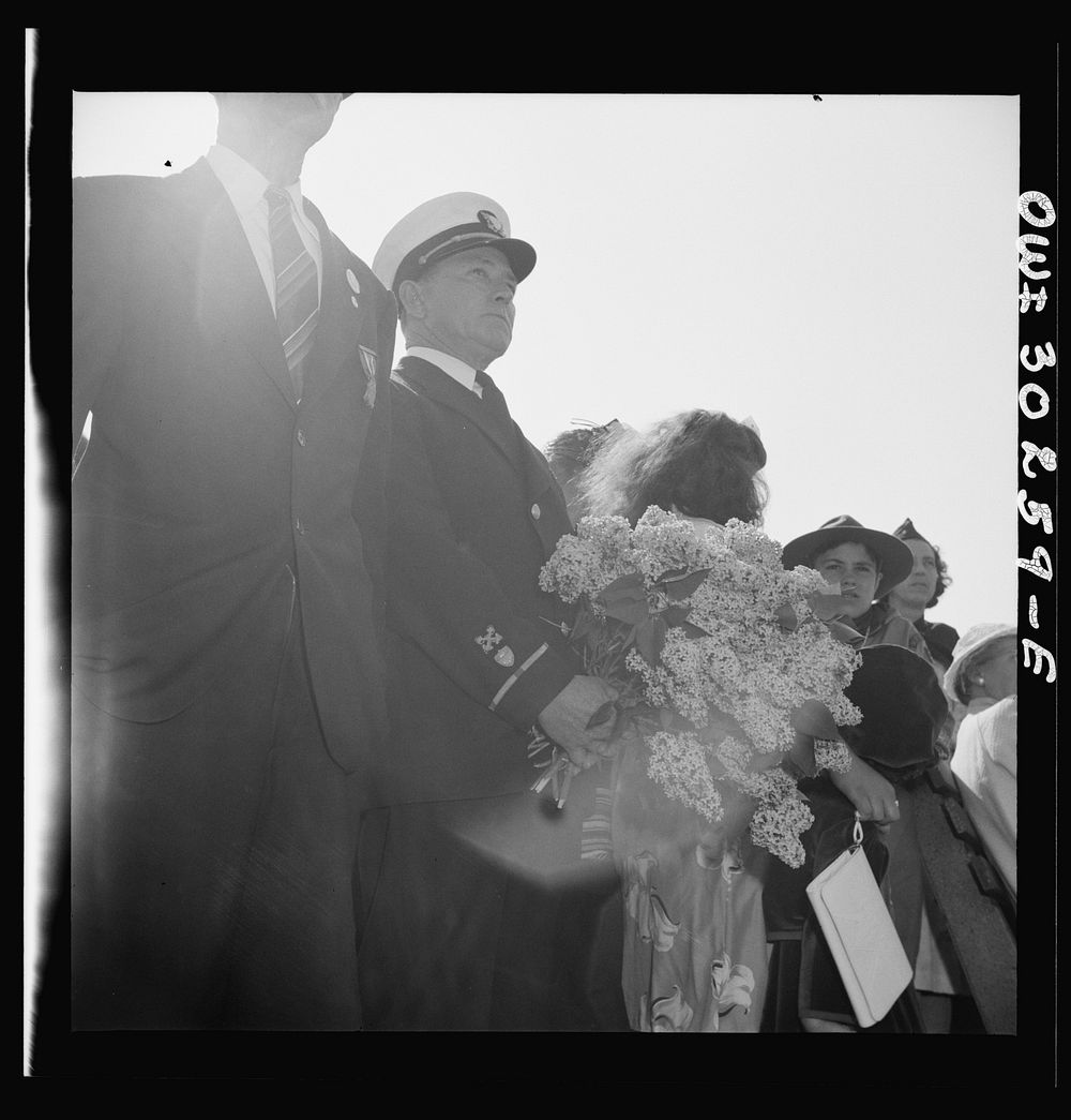 [Untitled photo, possibly related to: Gloucester, Massachusetts. Memorial Day, 1943. Girl scouts attending the Memorial…