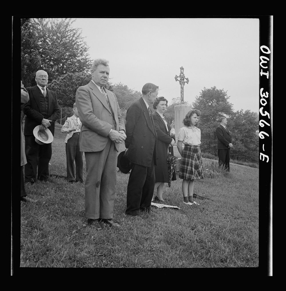 Pittsburgh, Pennsylvania. Lithuanian-Americans attending Memorial Day mass in the Lithuanian cemetery. Sourced from the…