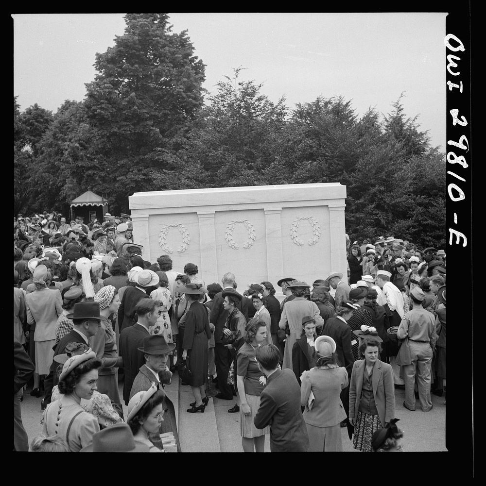 Arlington Cemetery, Arlington, Virginia. The Tomb of the Unknown Soldier after the Memorial Day services. Sourced from the…