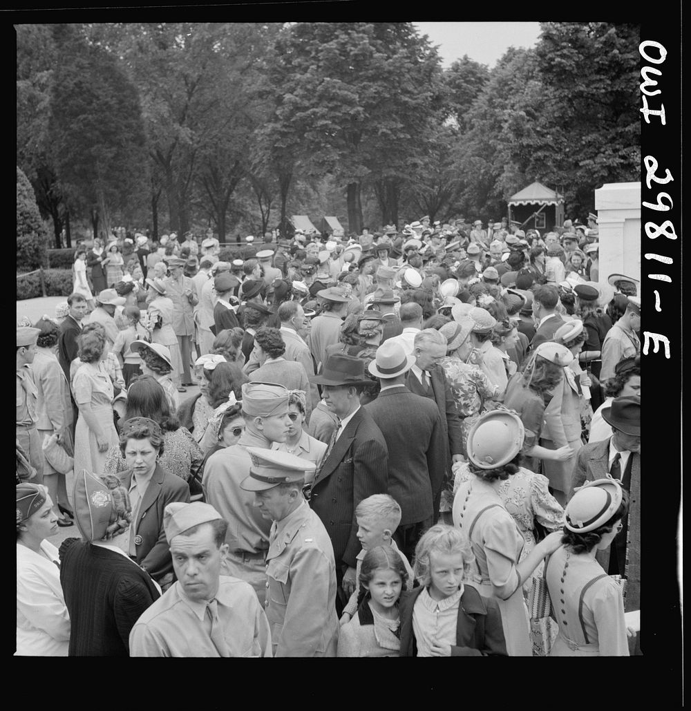 Arlington Cemetery, Arlington, Virginia. A crowd at the Tomb of the Unknown Soldier after the Memorial Day services. Sourced…