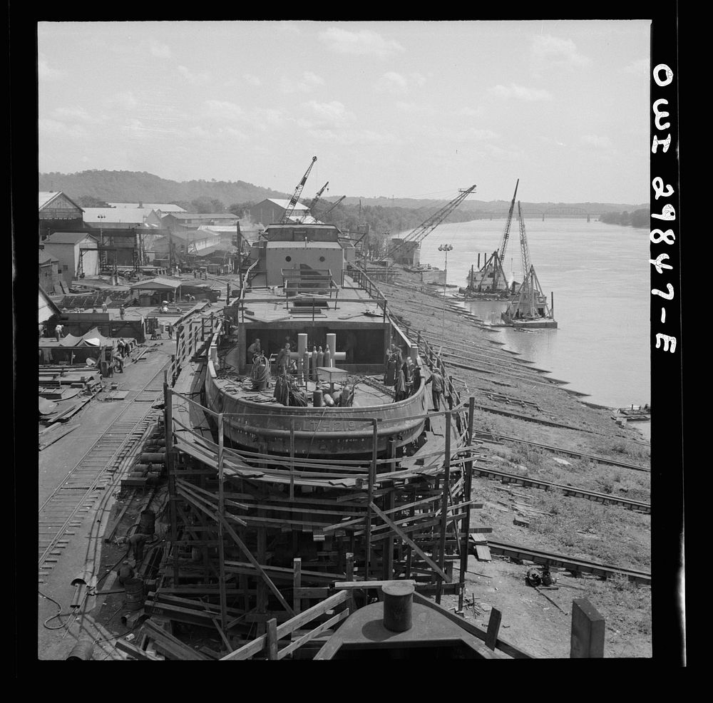 Point Pleasant, West Virginia. LT boats being built for the United States Army at the Marietta Manufacturing Company.…