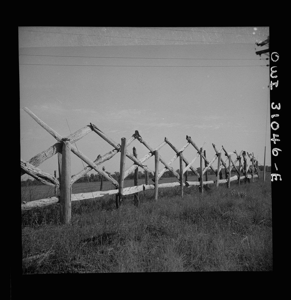 Victoria County, Texas. A fence. Sourced from the Library of Congress.