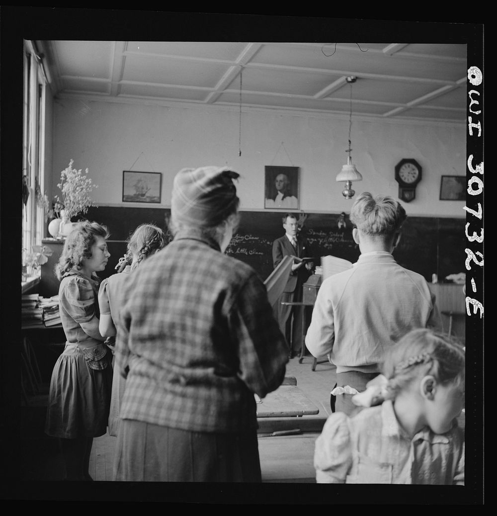 Buffalo Hill, Aroostook County, Maine. Congregational choir services held in one-room schoolhouse in isolated rural…