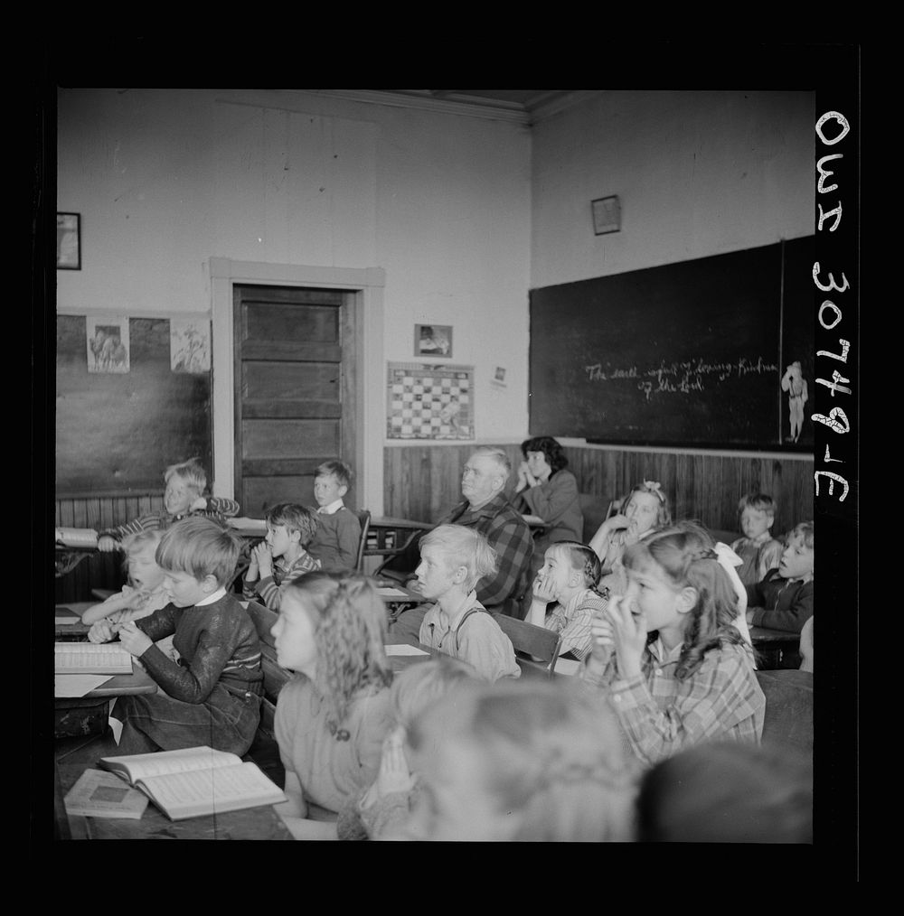 Buffalo Hill, Aroostook County, Maine. Congregational choir services held in one-room schoolhouse in isolated rural…