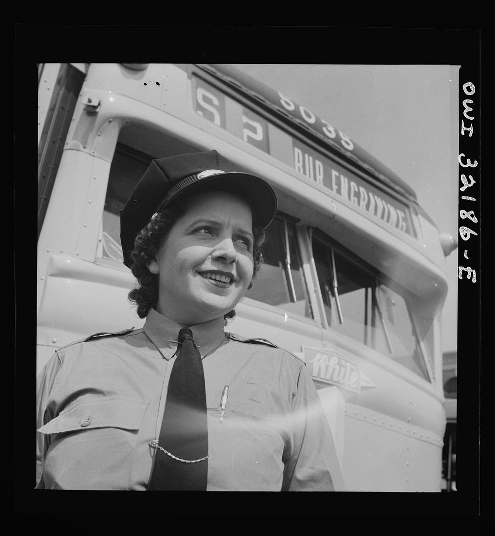 Washington, D.C. Hattie B. Sheehan, a streetcar operator of the Capitol Transit Company. Sourced from the Library of…