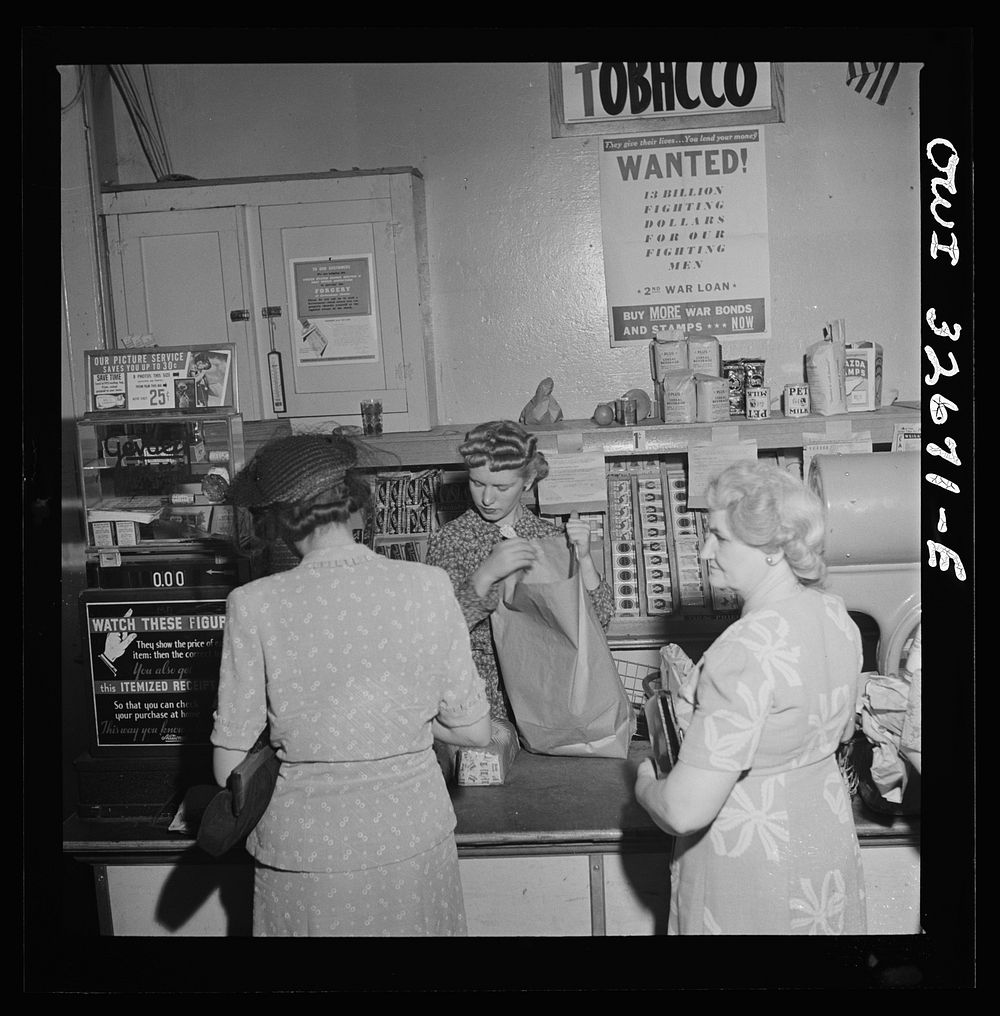 Washington, D.C. Louise Sprouse, a checker at the Acme grocery store in Fourteenth Street. She formerly lived in Blacksley…
