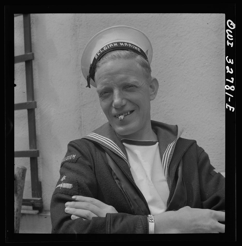 [Untitled photo, possibly related to: Oswego, New York. A Belgian sailor visiting Oswego during United Nations week].…