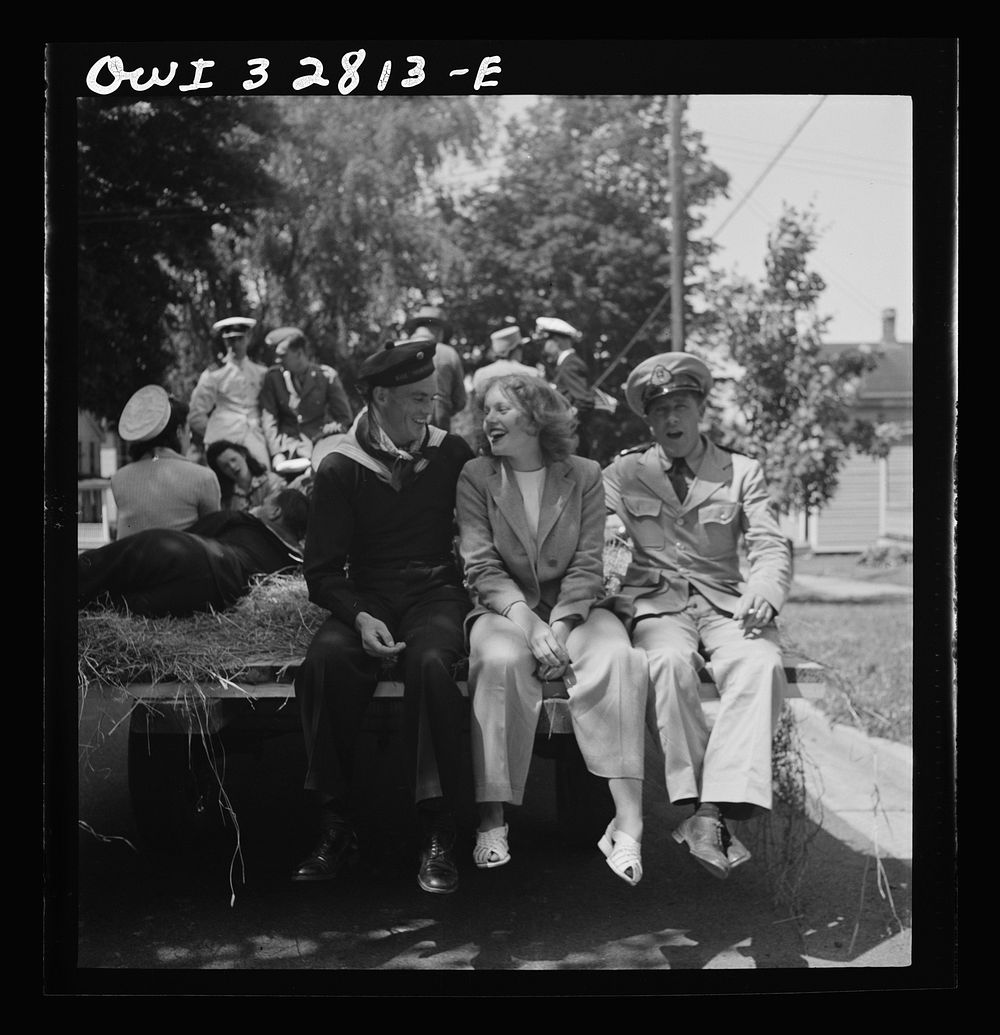 Oswego, New York. A hayride for the United Nations heroes and Oswego girls, during United Nations week. Sourced from the…