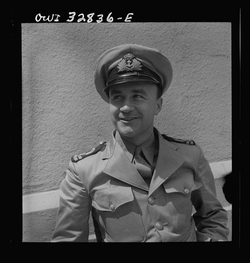 Oswego, New York. A British naval officer visiting Oswego during United Nations week. Sourced from the Library of Congress.