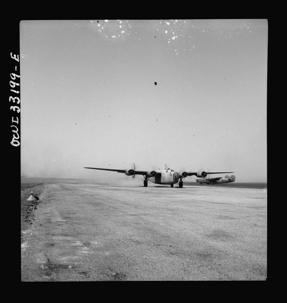 [Untitled photo, possibly related to: B-24 bombers of the U.S. Army 9th Air Force at their base somewhere in Libya]. Sourced…