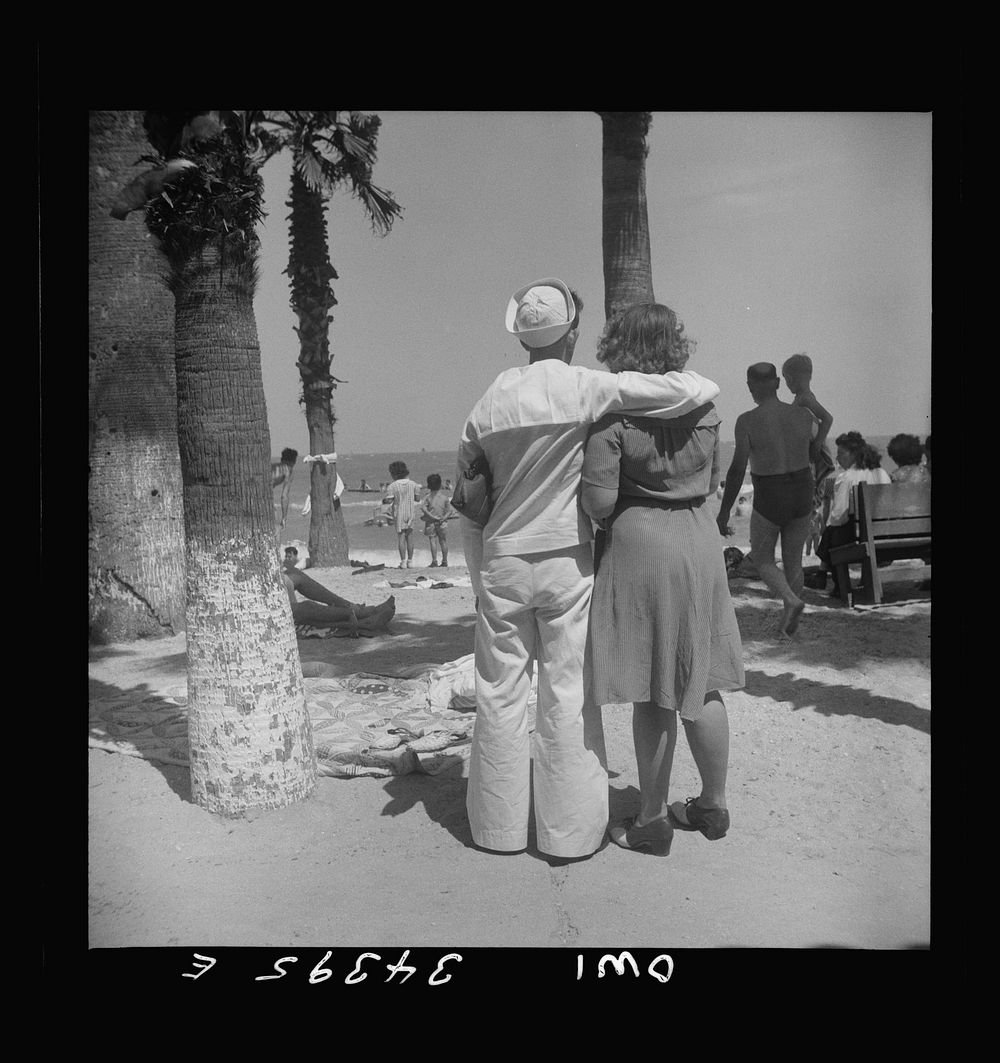 Corpus Christi, Texas. Sailor and girl. Sourced from the Library of Congress.