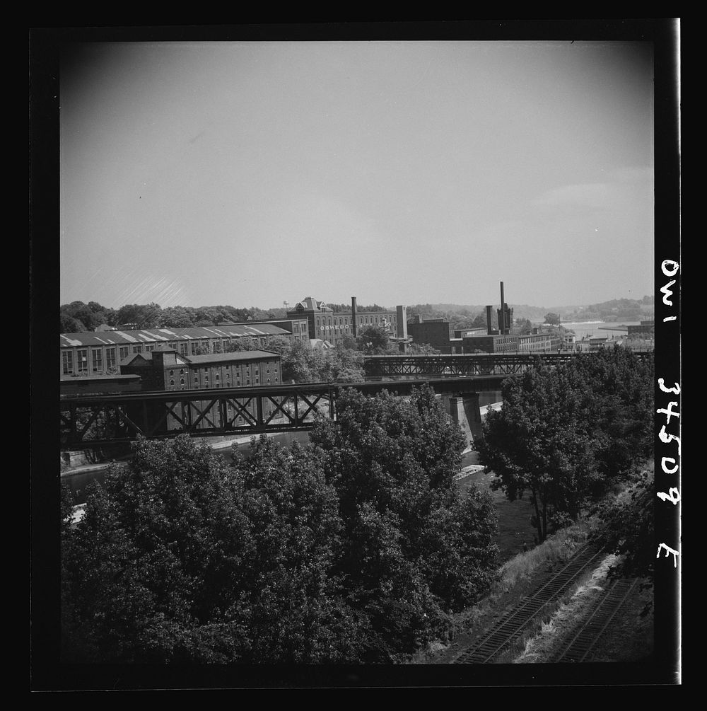 Oswego, New York. Factories on the Oswego River. Sourced from the Library of Congress.