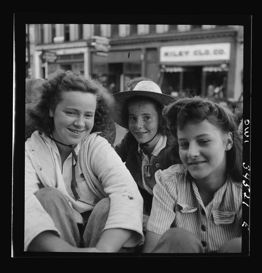 Oswego, New York. Children recruited for farm work during the summer waiting to start for work outside the U.S. Employment…