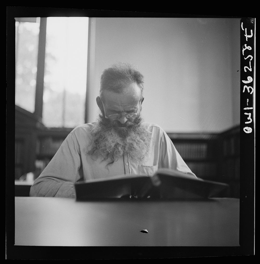 Washington, D.C. A man in the reading room of a public library. Sourced from the Library of Congress.
