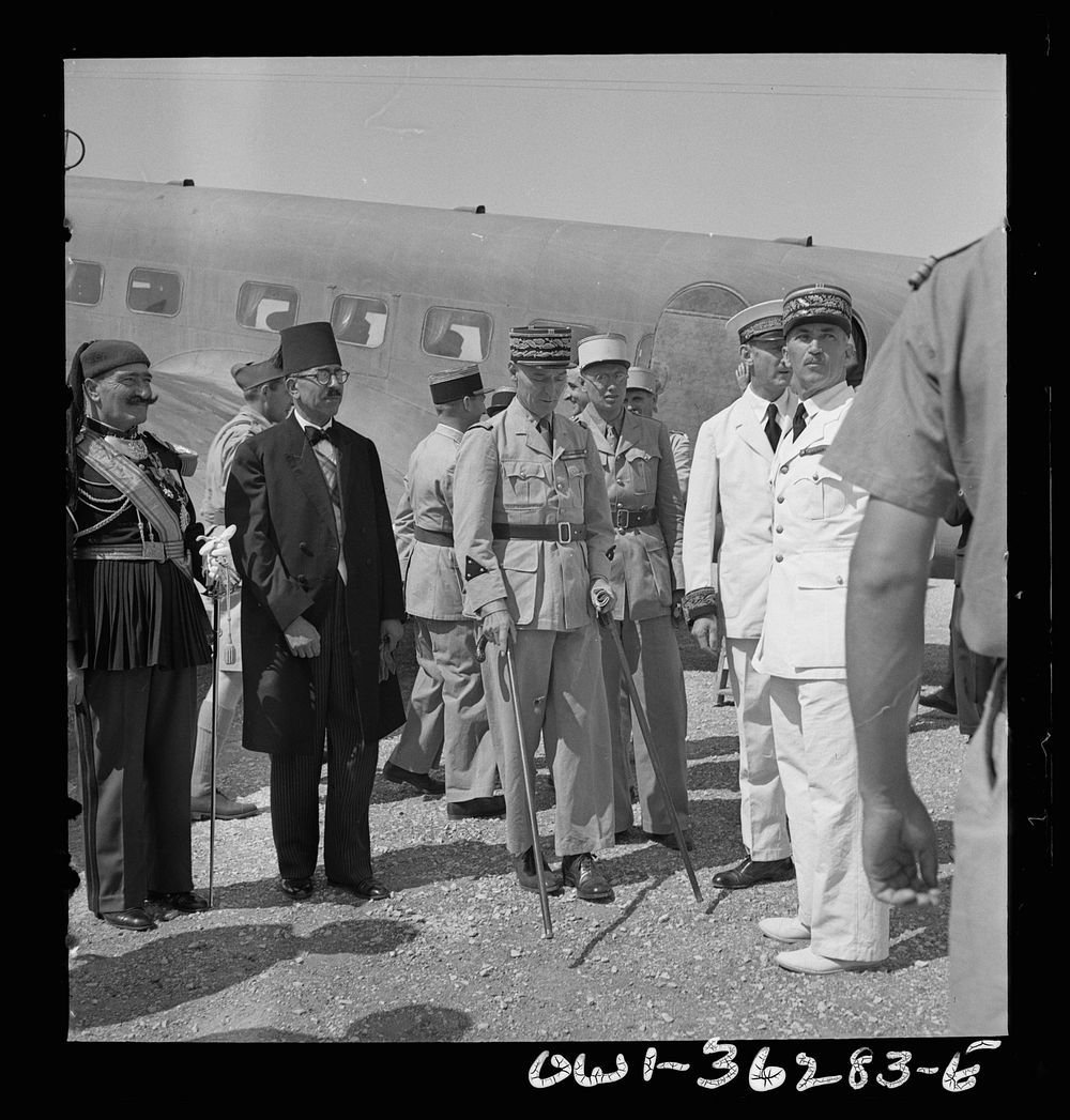[Untitled photo, possibly related to: Tunis, Tunisia. General Mast arriving at the Tunis airport to assume his duties as the…