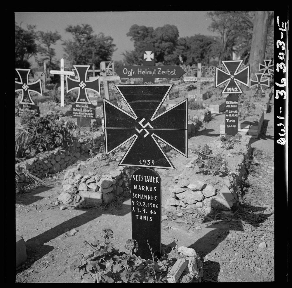 Tunis, Tunisia. A German military cemetery on the outskirts of Tunis. Sourced from the Library of Congress.