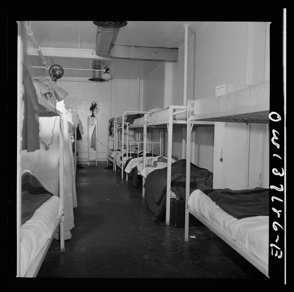 [Untitled photo, possibly related to: Pittsburgh, Pennsylvania. An air conditioned dormitory for the use of drivers who have…