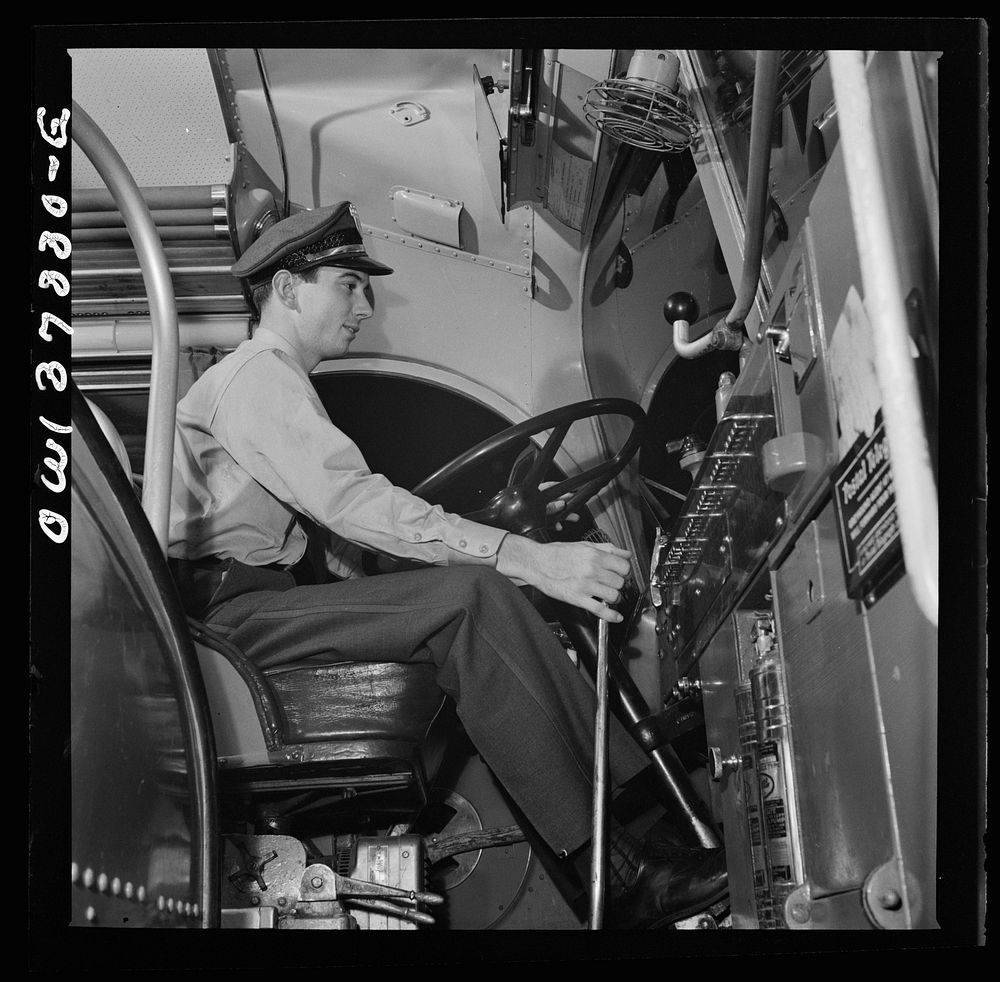 Columbus, Ohio. Lester Ward, a Greyhound bus driver. Sourced from the Library of Congress.