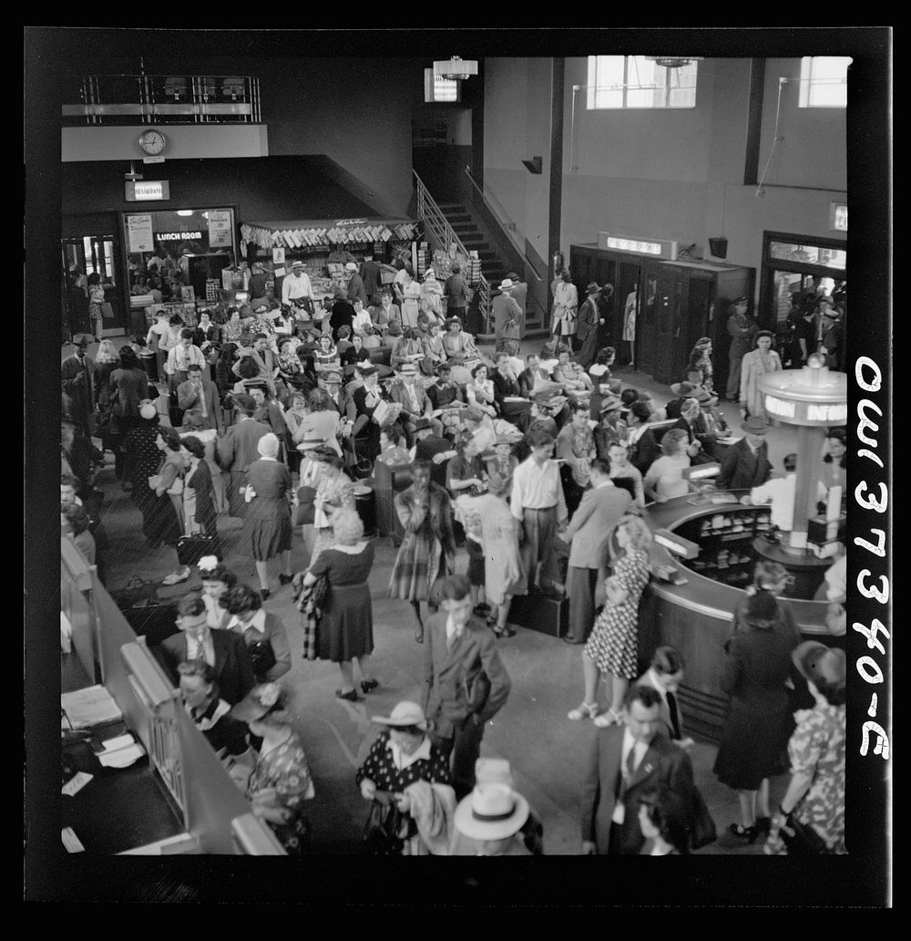 [Untitled photo, possibly related to: Pittsburgh, Pennsylvania. The waiting room at the bus terminal]. Sourced from the…