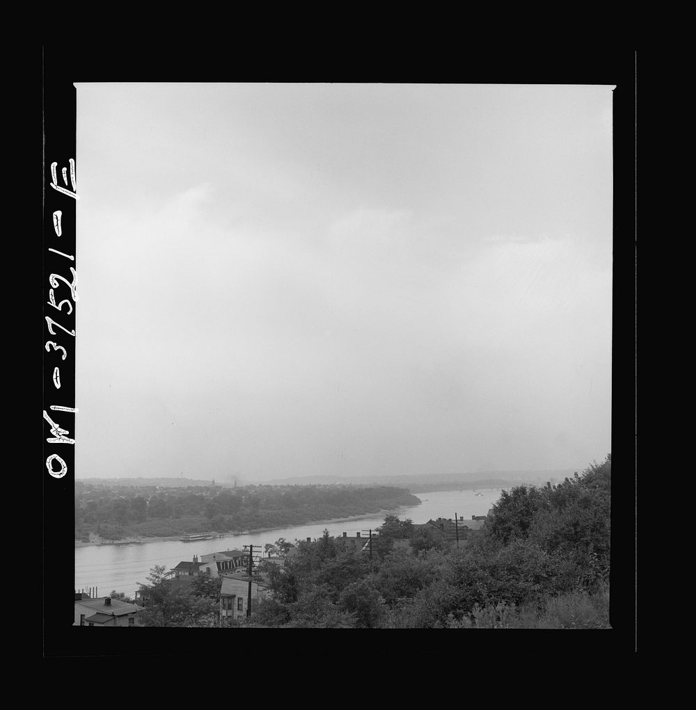 Cincinnati, Ohio. View of the city across the Ohio river. Sourced from the Library of Congress.