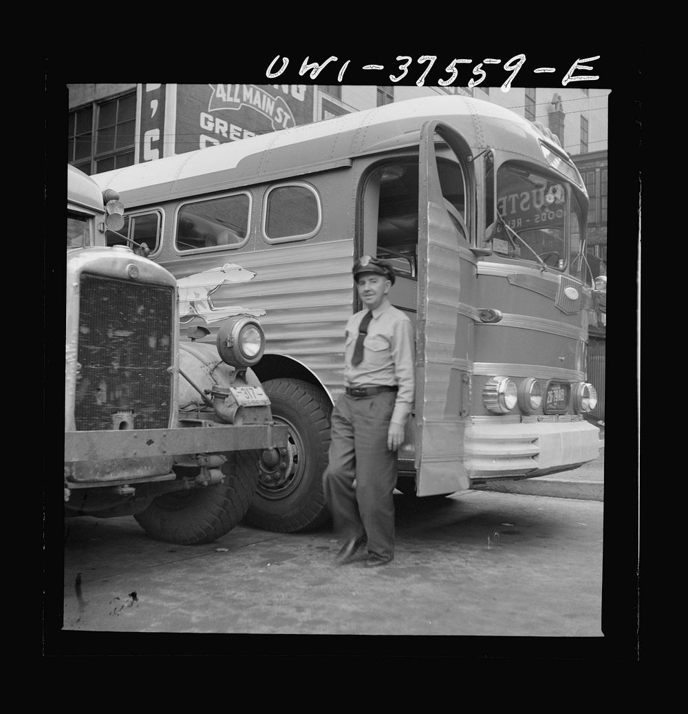 Cincinnati, Ohio. Bernard Cochran, a Greyhound bus driver. Sourced from the Library of Congress.