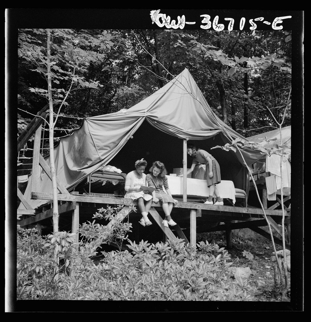Arden, New York. Interracial activities at Camp Gaylord White, where children are aided by the Methodist Camp Service. Rest…