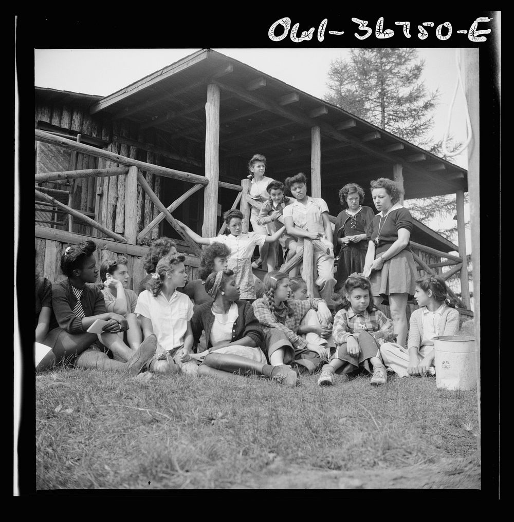[Untitled photo, possibly related to: Arden, New York. Interracial activities at Camp Gaylord White, where children are…