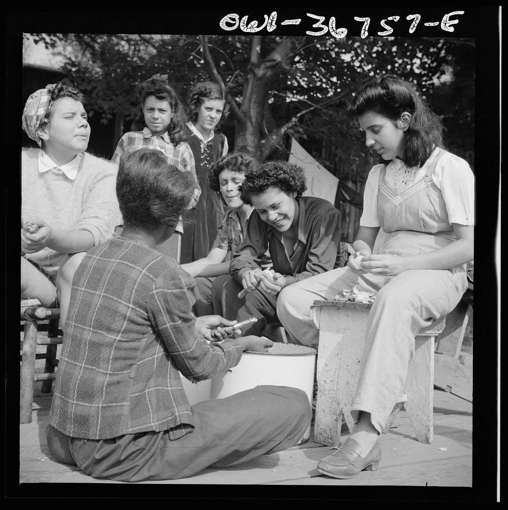 Arden, New York. Interracial activities at Camp Gaylord White, where children are aided by the Methodist Camp Service.…