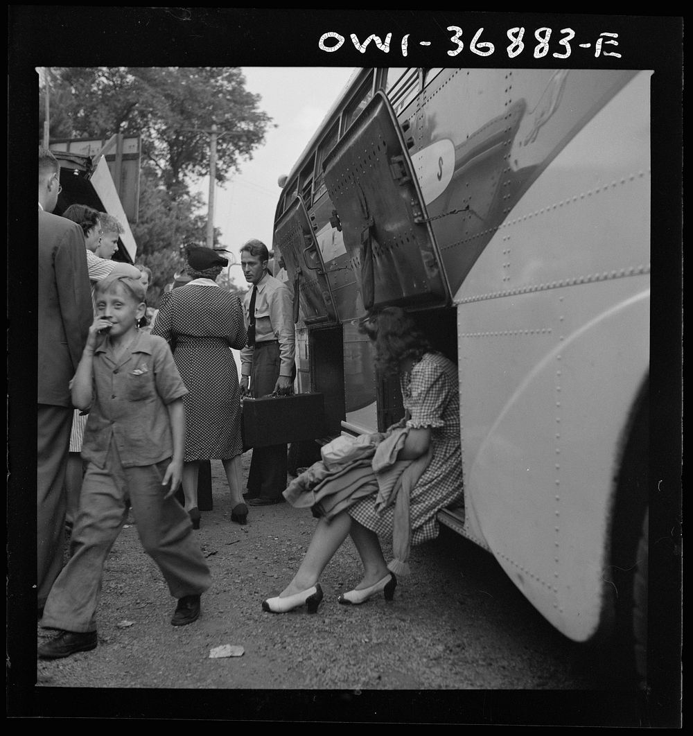A bus driver removing the baggage from a Greyhound bus that broke down between Washington, D.C. and Pittsburgh…