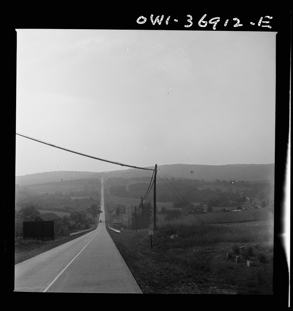 [Untitled photo, possibly related to: A highway between Gettysburg and Pittsburgh, Pennsylvania, which used to have fairly…