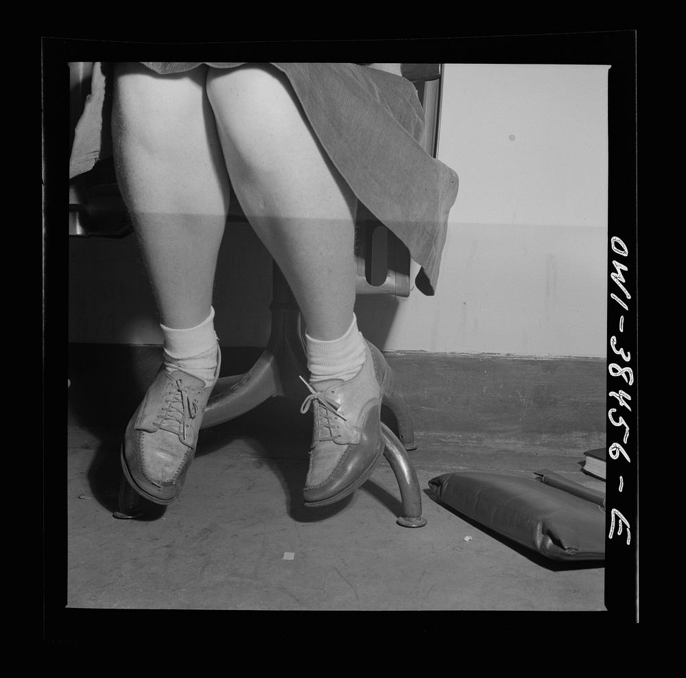 Washington, D.C. Feet of a student at Woodrow Wilson High School. Sourced from the Library of Congress.