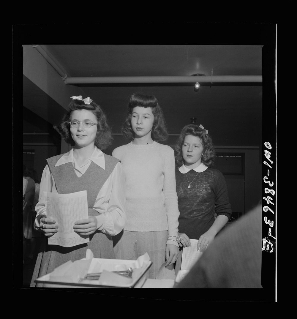Washington, D.C. Students in Woodrow Wilson High School waiting their turn for a dental examination. Sourced from the…