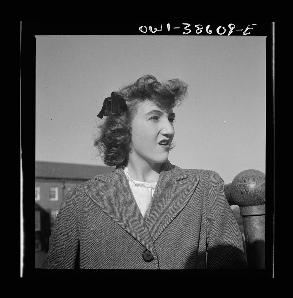 Washington, D.C. A student at Woodrow Wilson High School. Sourced from the Library of Congress.