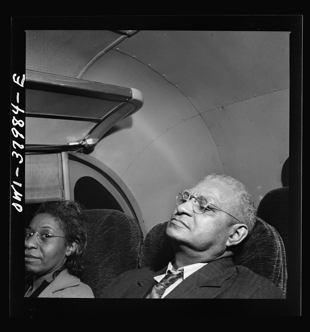 A Greyhound bus trip from Louisville, Kentucky, to Memphis, Tennessee, and the terminals. Colored passenger on Louisville…