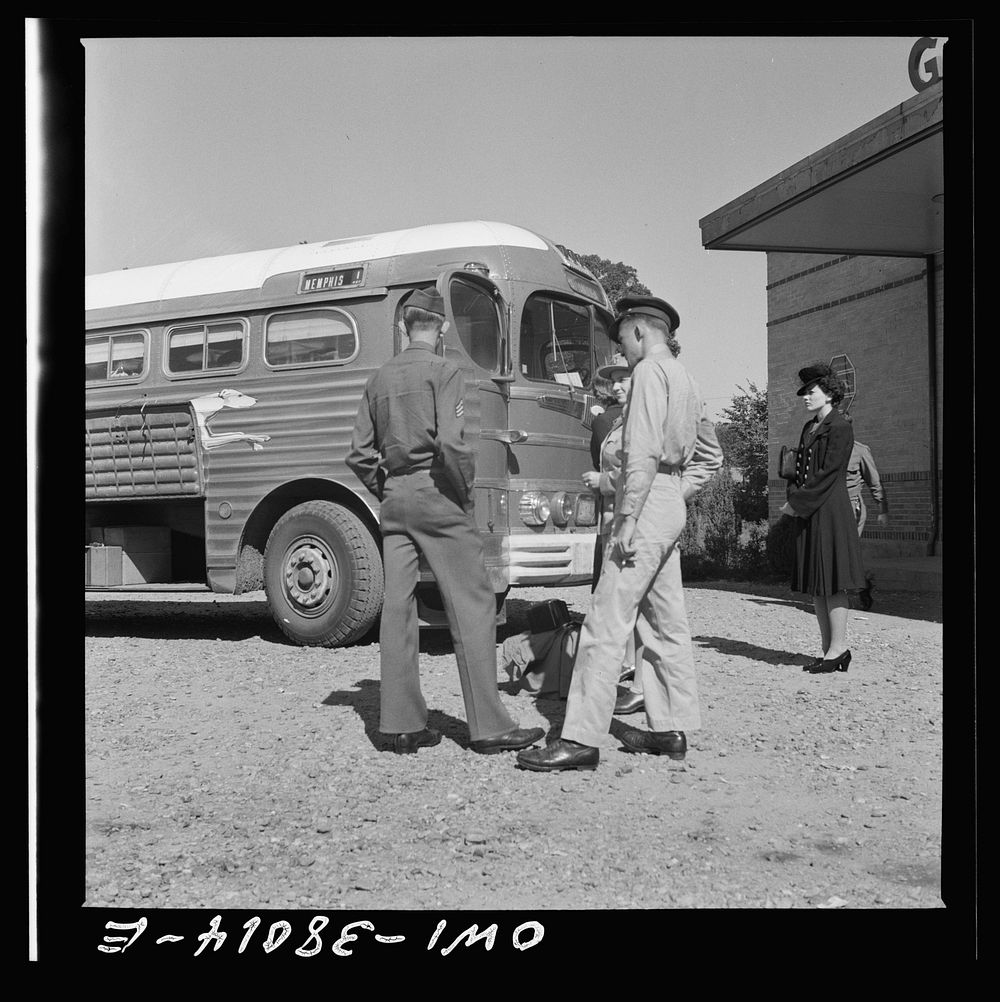 A Greyhound bus trip from Louisville, Kentucky, to Memphis, Tennessee, and the terminals. Bus passengers conversing at rest…