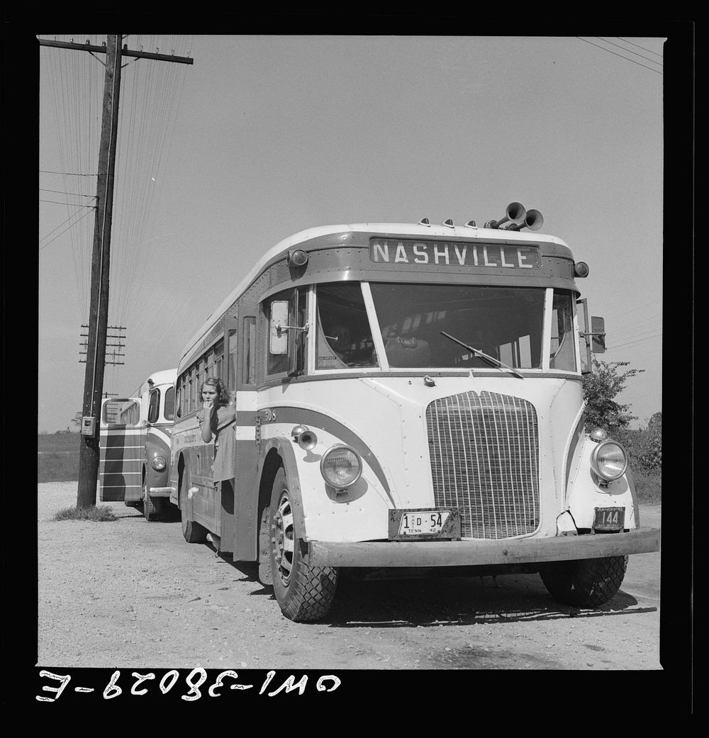 A Greyhound bus trip from Louisville, Kentucky, to Memphis, Tennessee, and the terminals. Louisville-Nashville bus at rest…