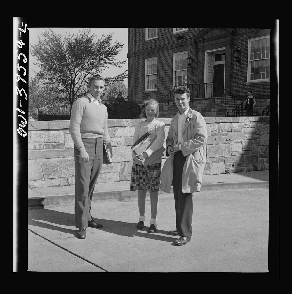 [Untitled photo, possibly related to: Washington, D.C. Students at Woodrow Wilson High School]. Sourced from the Library of…