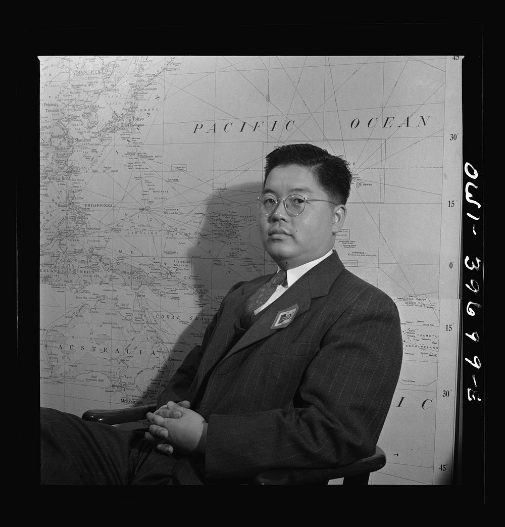 [Untitled photo, possibly related to: Jack Maki, regional specialist for Japan. Far East Section, Overseas Branch, Office of…