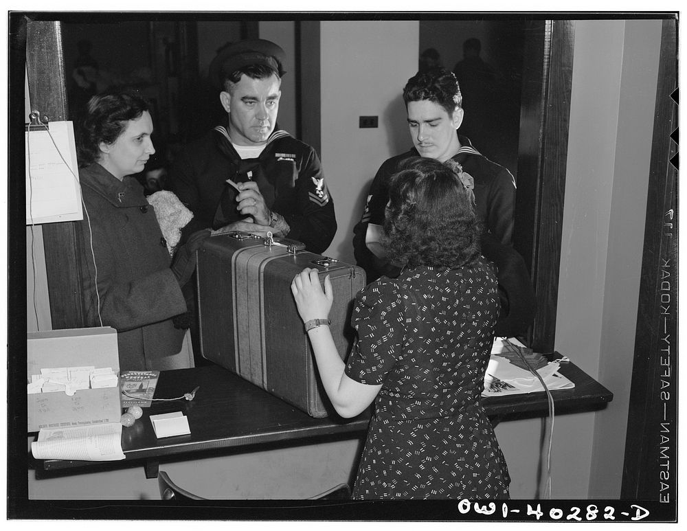 Washington, D.C. In the checkroom at the United Nations service center. Sourced from the Library of Congress.