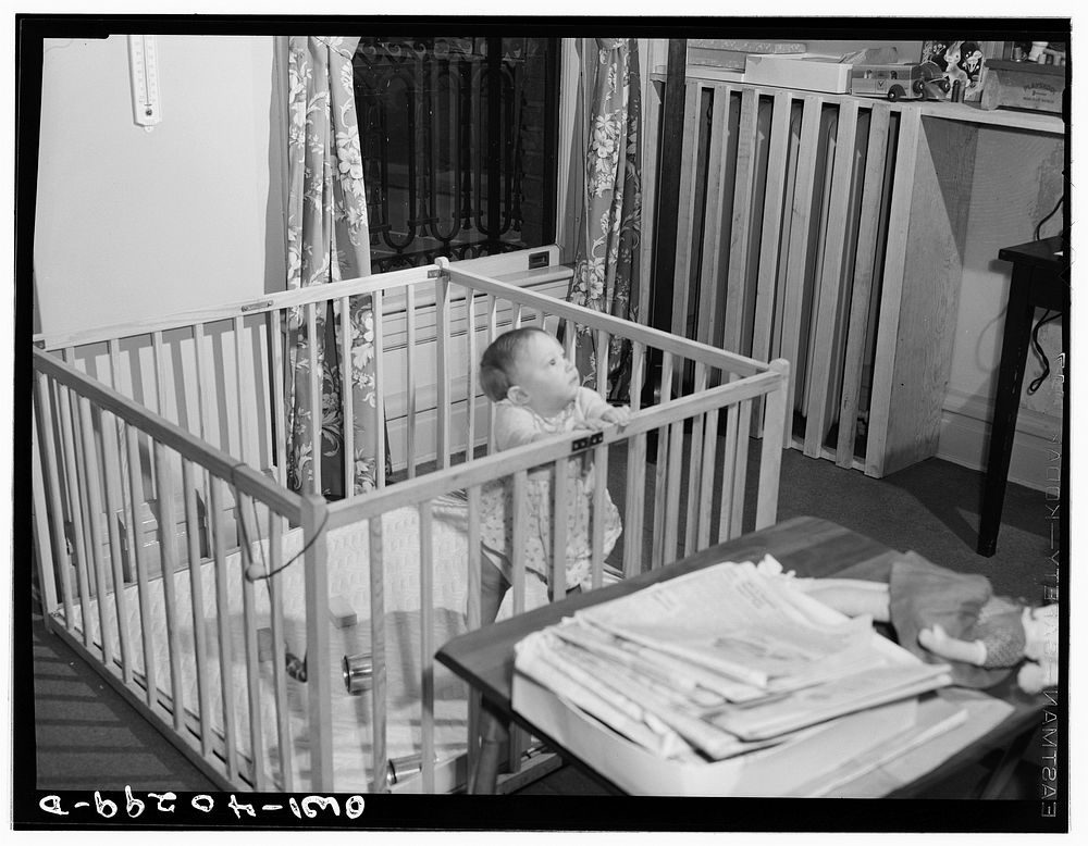 [Untitled photo, possibly related to: Washington, D.C. The child of a United States Army officer being cared for in the…