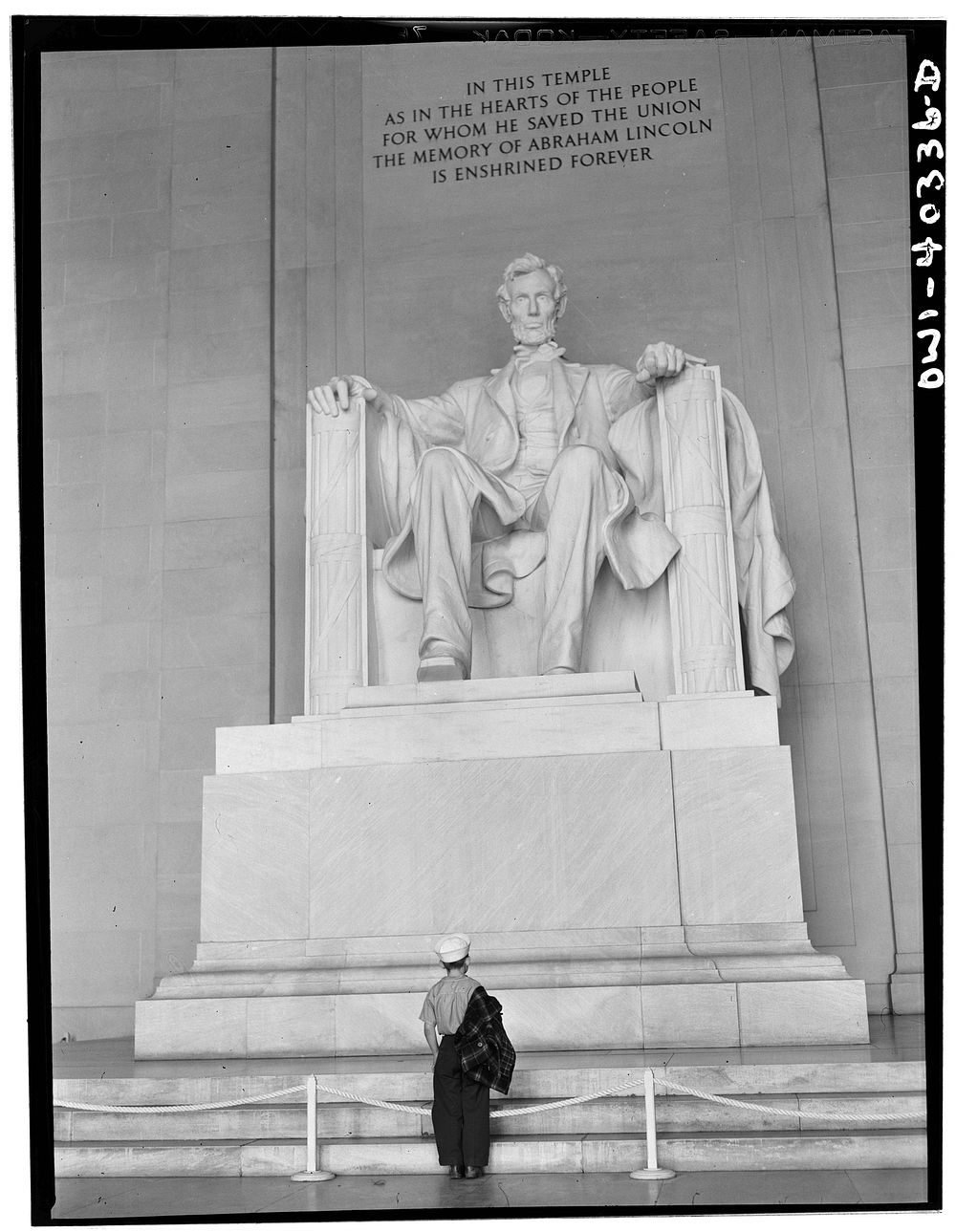 [Untitled photo, possibly related to: Washington, D.C. Inside the Lincoln memorial]. Sourced from the Library of Congress.