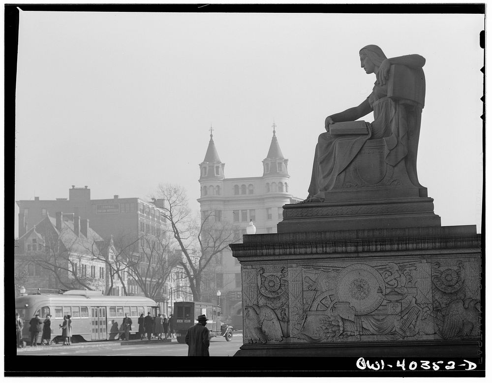 [Untitled photo, possibly related to: A statue in front of the National Archives Building. Washington, D.C.]. Sourced from…