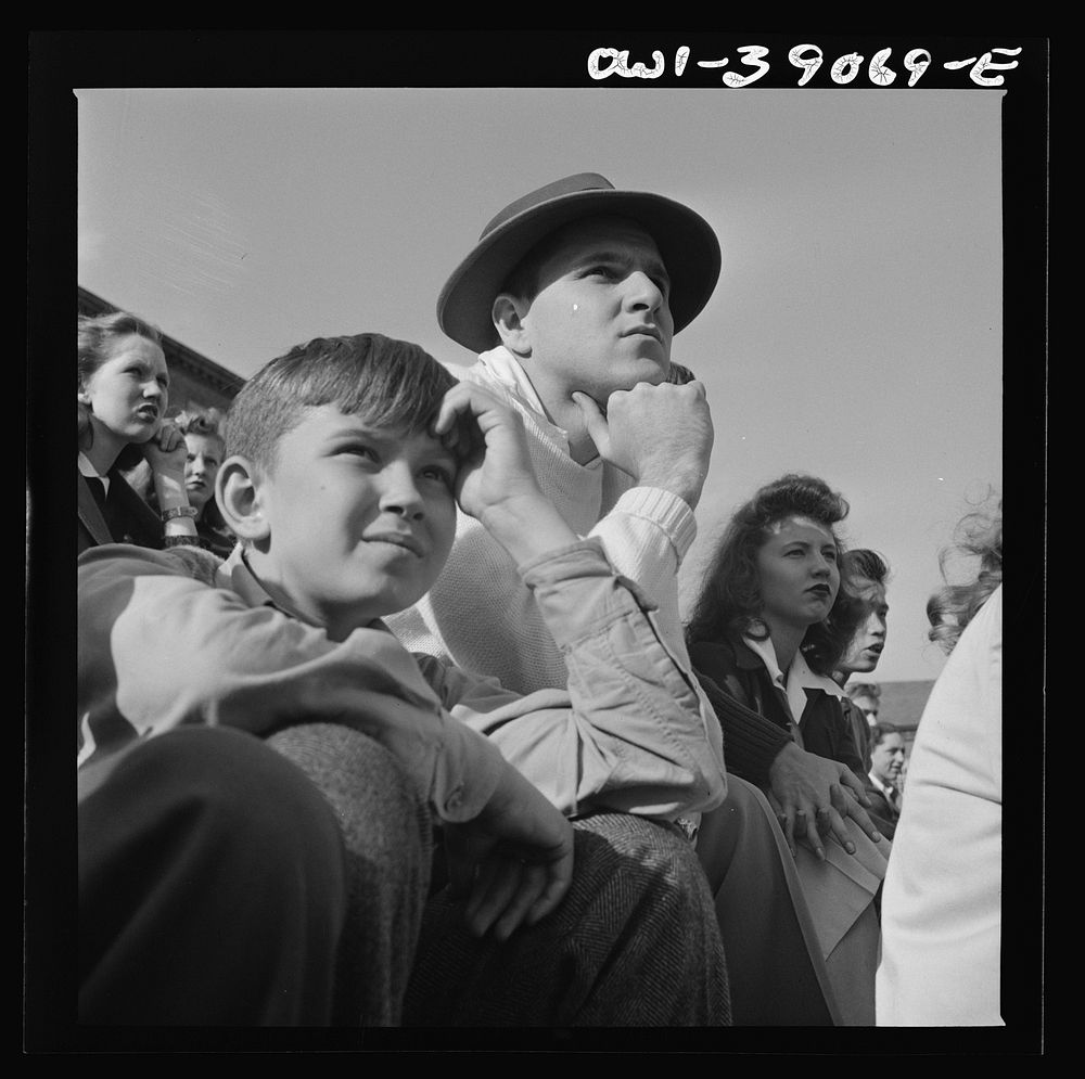 Washington, D.C. Watching a football game at Woodrow Wilson High School. Sourced from the Library of Congress.