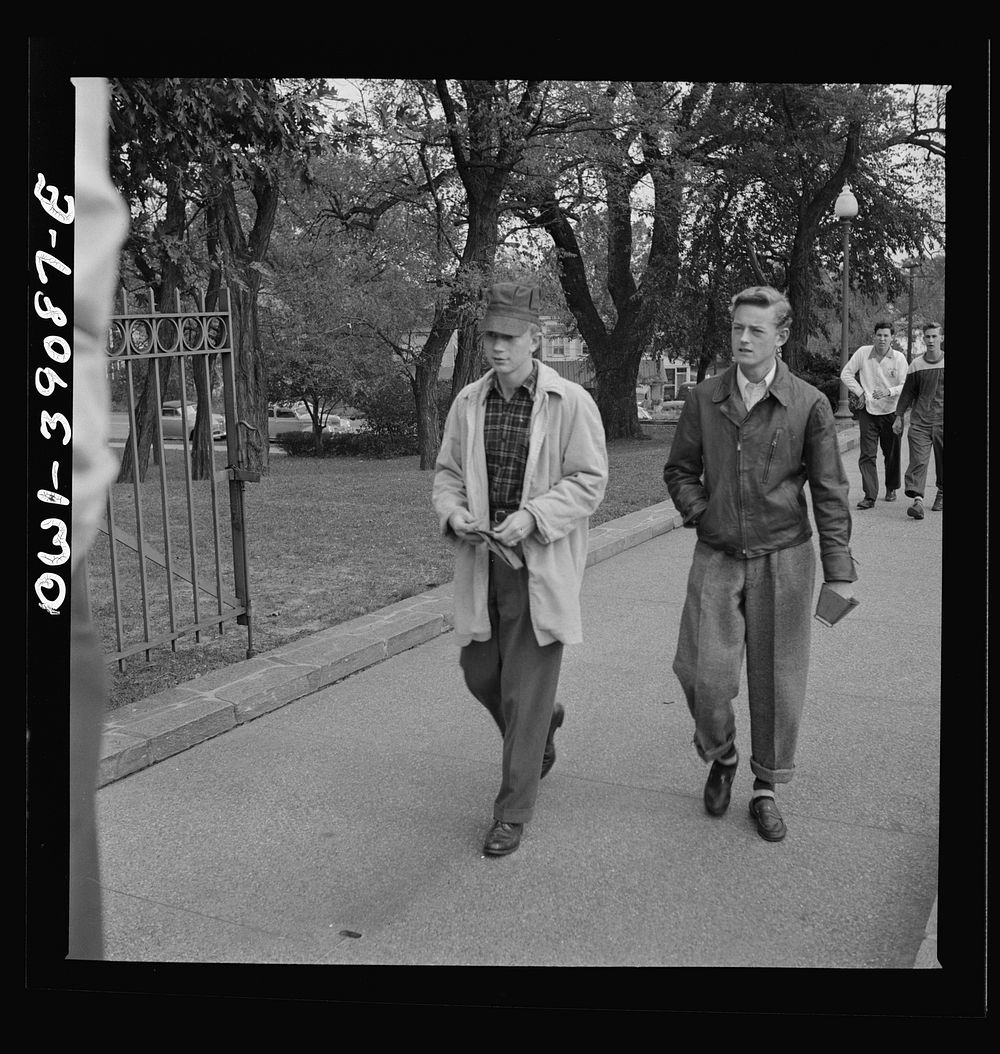 Washington, D.C. Woodrow Wilson High School football fans arriving at the gate. Sourced from the Library of Congress.