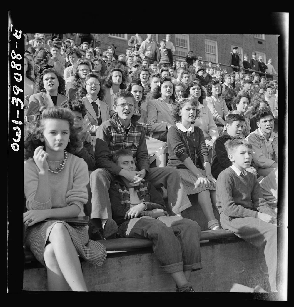 Washington, D.C. Football fans at Woodrow Wilson High School. Sourced from the Library of Congress.