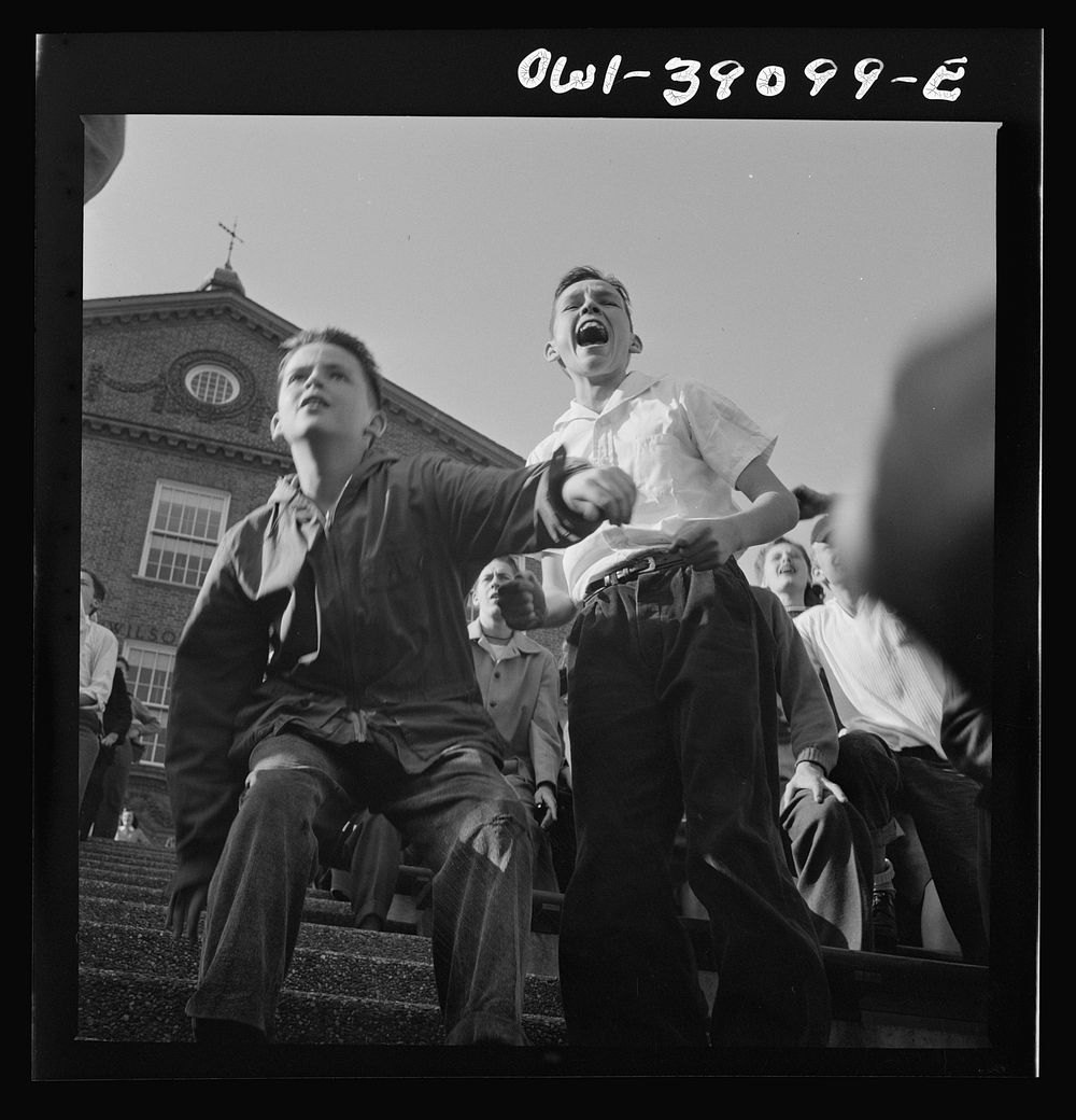 Washington, D.C. Football fans at Woodrow Wilson High School. Sourced from the Library of Congress.