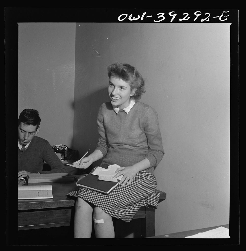 Washington, D.C. Sally Dessez, the editor of the Woodrow Wilson High School yearbook, at work in the publications office.…
